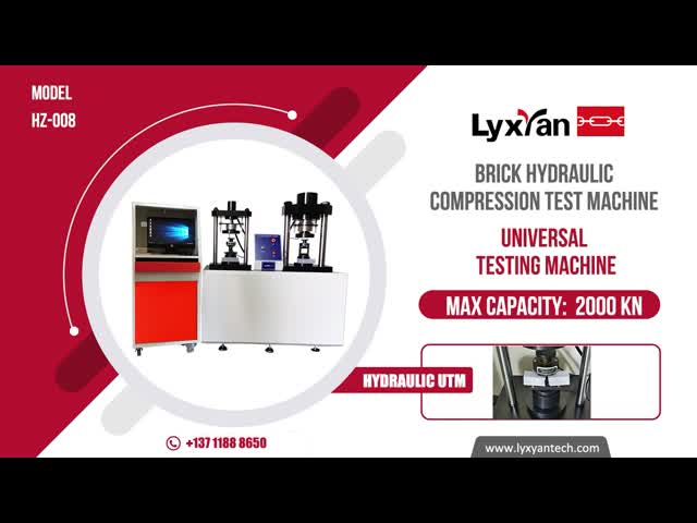 Конкретный диаметр 130mm поршеня тестера 300KN-2000KN сжимающей и Flexural прочности видео