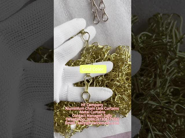 Занавесов звена цепи украшения потолка цвет алюминиевых золотой видео