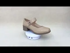 Крем весенний с закрытыми каблуками, дышащие, обнаженные толстые каблуки video