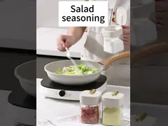 Устойчивые 2 решетки Прозрачные приправы Стеклянные контейнерные горшки с ручкой и ложкой video