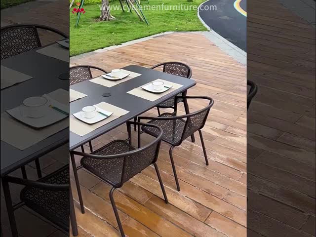 カーボンステール 4人座カフェテーブルセット 屋外 600*730mm / 700*730mm