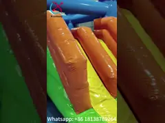 Горячая продажа Надувный скакалка дом с горки Комбо Надувный скакалка замок с сухой горкой для детей video