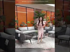 Наружная мебель Диванный набор из тканей и алюминия 1+2+3 места Садовый диван video