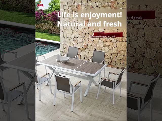 Металлическая сетка на улице, крыша, стол и стулья, водонепроницаемые, солнечные. видео