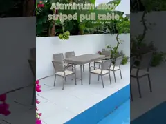 Наружный дворовый обеденный стол с складываемыми стульями для террасы video