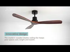6 Speeds Choice Wood Ceiling Fan With Remote Control 3 Wooden Blade DC Motor