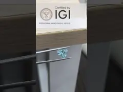 3.26ct CVD Heart Shaped Lab Diamond Fancy Intense Greenish Blue VS2 2EX N