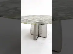 Мат-серый мрамор и металлический обеденный стол, атласная отделка video