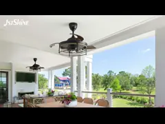 42 дюймовый фермерский дом E27 Современный светодиодный невидимый потолочный вентилятор video