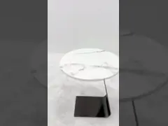 Бруссовый матовый черный кофейный столик с мраморным верхом video