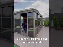 Powder Coated Aluminium Frame Glass Gazebo Sunroom With Galvanized Top