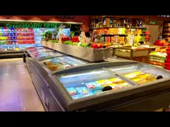 Панасоник компрессор многоэтажный дисплей холодильник / фруктовый овощный дисплей витрина video