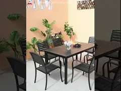 Садовый ресторан, сидячая зона, столовая комната, столик и стул из дерева. video