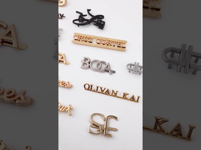 オーダーメイド ハンドバッグ メタルロゴ プレート タグ オーダーメイド形状のゴールドラベル