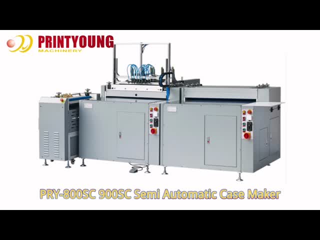 PRY-SC полуавтоматическая машина для изготовления книжных чехлов с жесткой обложкой 5 - 9 шт/мин видео