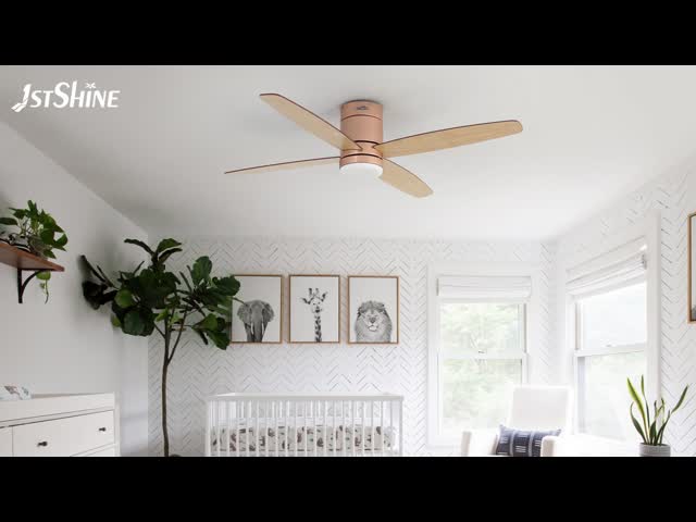 Remote Ceiling Fan With LED Low Profile Bedroom Mdf Blade Quiet Dc Motor video