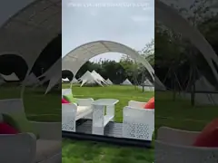 Металлический каркас 4 человека Глайдер Свинг с стол дождя и солнца video