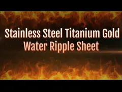 Middle Size Embossed Stainless Steel Sheet Water Ripple 8K Titanium Gold Mirrored