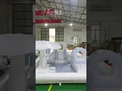 Белое надувное игровое оборудование игровой площадка бассейн для детей video