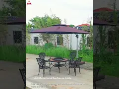 Наружный сад Дворик круглый столовой литой алюминиевый дворец Стол и стулья набор video