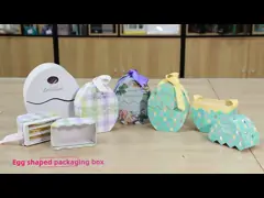 Caixas de papel de doces de Páscoa personalizadas Caixa de presente em forma de ovo Caixa de embalagem tampa e base Caixa de Páscoa com fita