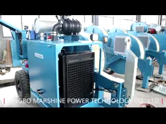 22 тонны гидравлического оборудования для перетягивания линий электропередачи video