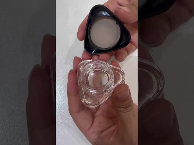 5ml 9ml Black Clear Childproof Glass Cosmetic Container Square Triangle Hexagon Eye Cream With Lid