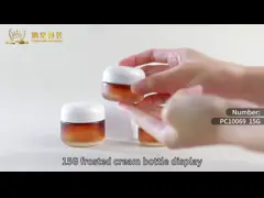 Опарник 30g сливк сливк стороны упаковывая стеклянный косметический с крышкой винта бамбуковой video