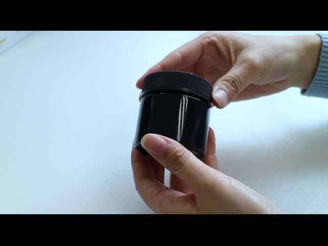 90ml 3oz Glass Concentrate Jars Child Proof Black Glass Jars Screw Cap Black Lid