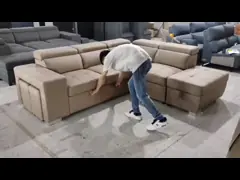 Minimalist Living Room Bedroom Light Gray Modular Folding Pullout Sofa Bed With Storage Spare