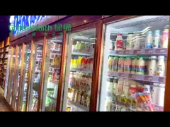 Danfoss компрессор Белый большой коммерческий холодильник Стеклянная дверь video