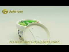 Переработанные водонепроницаемые мороженные бумажные чашки одноразовые мороженные чаши для употребления на ходу video