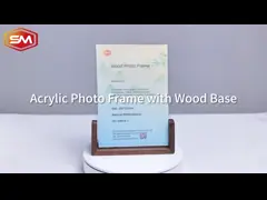 DIY Прозрачный стол стоящий в форме U акриловый фоторамка с ореховым буковым деревом video