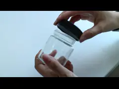 Child Resistant Glass Jars with Black Caps