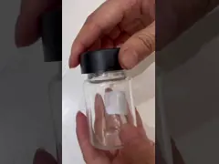 Glass Child Resistant Jar With Clear White Black Smell Proof Cap