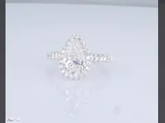 18-каровое белое бриллиантовое кольцо для женщин 1.53ct E VS1 грушевая форма video