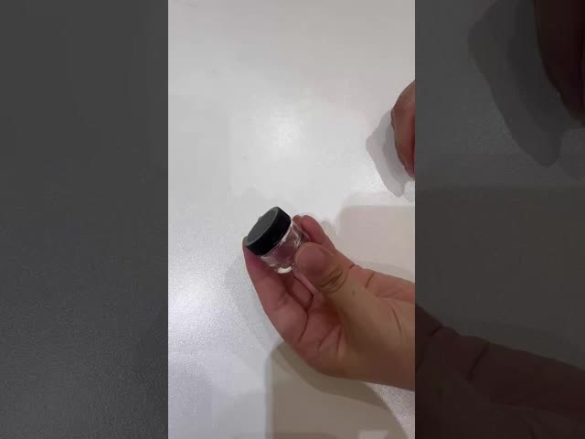 5ml Black Lid Glass Concentrate Container Screw Top 5ml Glass Jar Black Cap