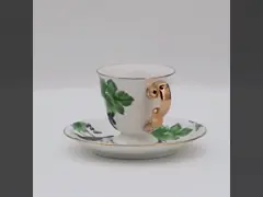 كوب إسبريسو أبيض جديد العظام بعد الظهر أكواب الشاي السيراميكية والصحنات