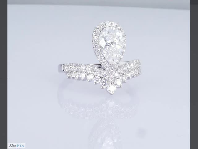 18k груша форма полный бриллианты женщины Кольцо Лаборатория выращенный бриллиант Кольцо Принцесса дизайн роскошный дизайн видео