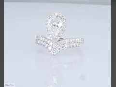 18k Kształt gruszki pełne diamenty kobiety Pierścień laboratoryjny dorosły pierścionek diamentowy Princess Design