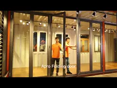 Black multi - Panels Aluminum Folding Doors Residential Energy Efficient video