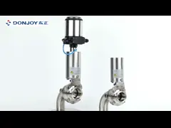 DONJOY quality sanitary stainless steel 304 / 316L DN 50 Butterfly Valves Single Weld and DIN male threded connection video