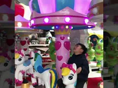 Привлекательные 3-местные мини-ярмарки маленькая карусель Merry Go Round для торгового центра video