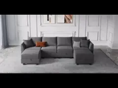 Apartment Modular Sectional Couch L Shaped Stain Resistant Convertible