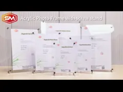 Чистый акриловый сертификат Рама держатель Чистый картинка Фото дисплей Стол Знак со стойкой video