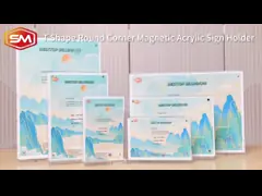 Реклама Горизонтальный вертикальный Т-образный магнитный акриловый щит держатель А4 Столовое меню video