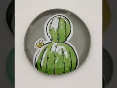 8.8 дюймовые кактусовые растения керамическая салата тарелка обеденная тарелка весной летом video