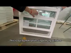 Дизайн белого UPVC двойного висящего окна с экраном для насекомых video