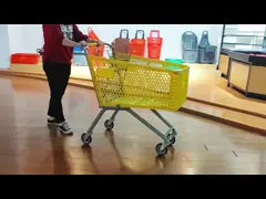 100L сверхмощная ходя по магазинам вагонетка Chrome покрыла голубую тележку бакалеи video