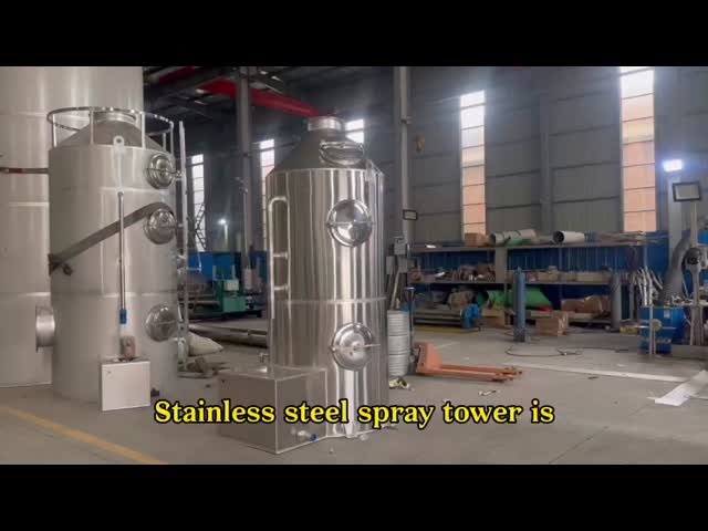 Industrial Waste Gas Treatment Equipment Stainless Steel Mist Acid Fume Scrubber PP Spray Tower